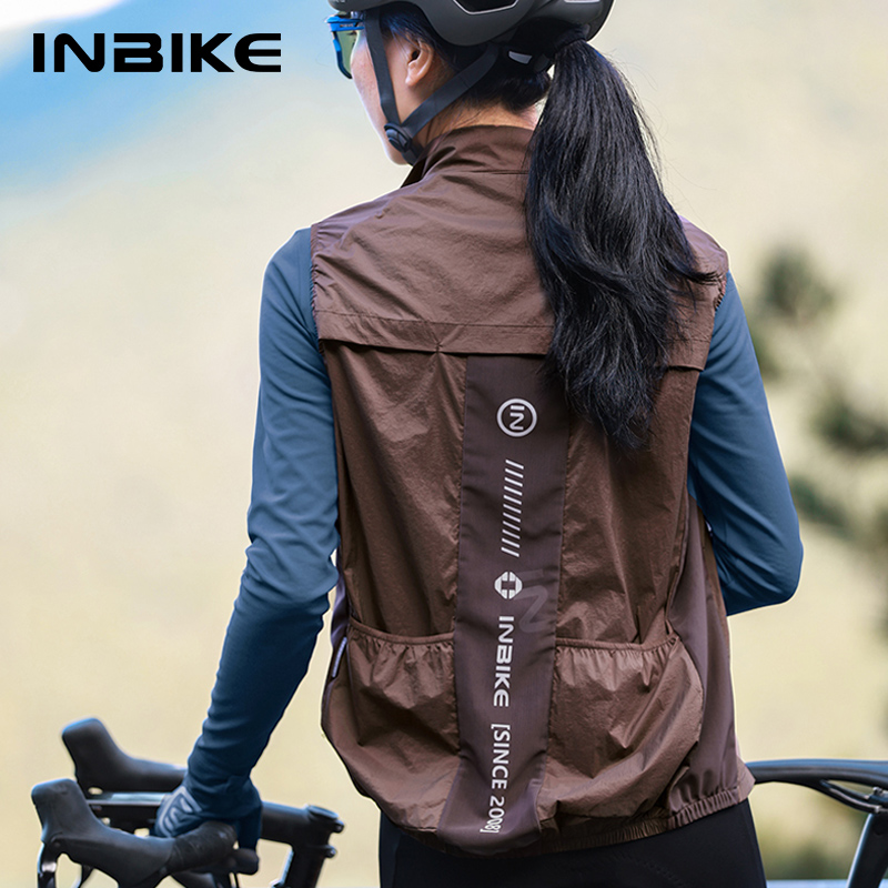 Cycling Rain Jacket Commute - Inbike Fietsvest Voor Dames Mouwloos Hardloopregenjack