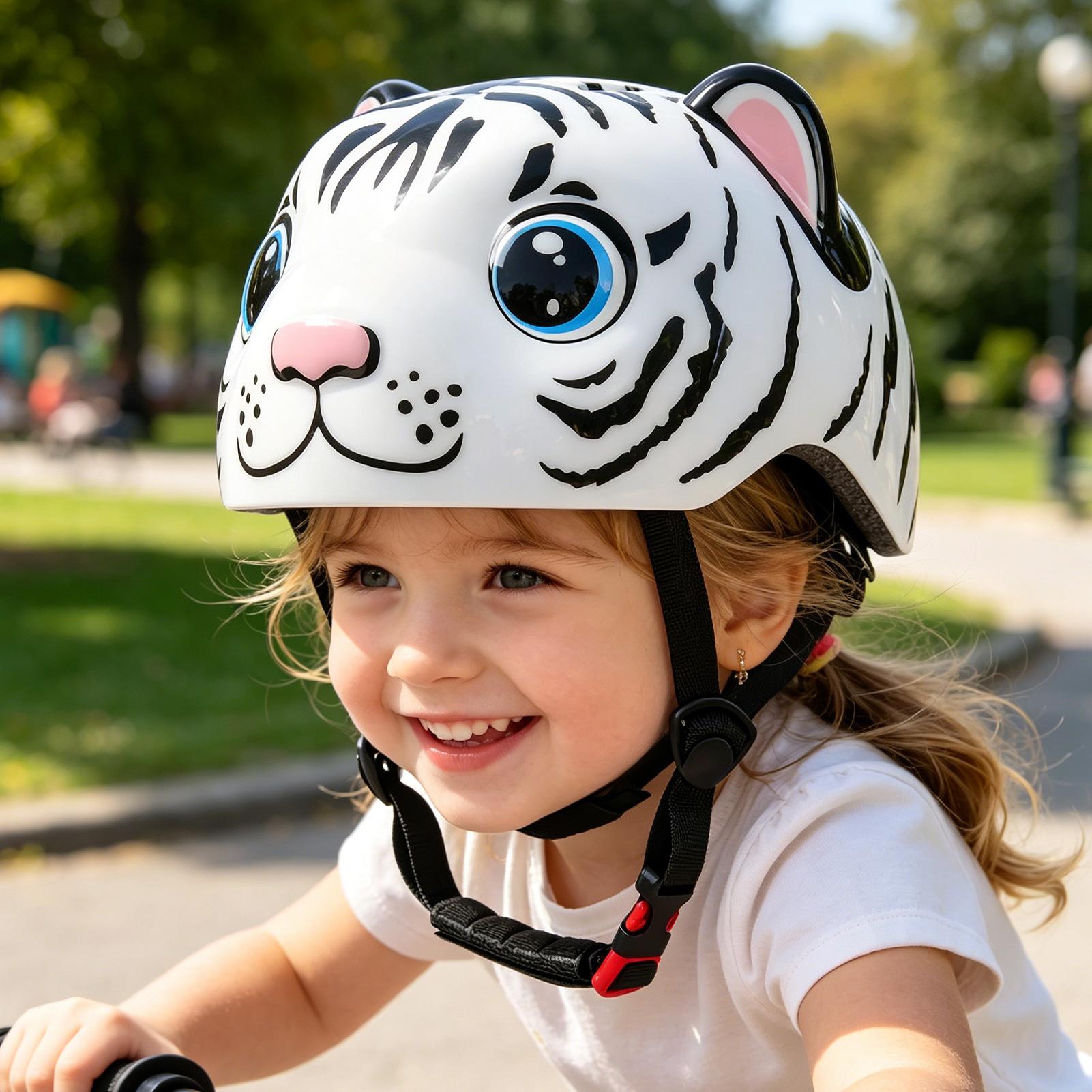 Commute Cycling Helmet - Helm voor kinderen Tijgerpatroon Verstelbare scooterhelm