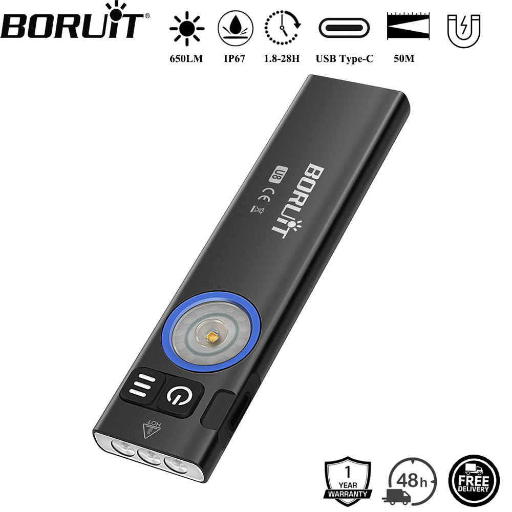 Cycling To Work - BORUiT U8 650LM EDC LED-zaklamp Type-C