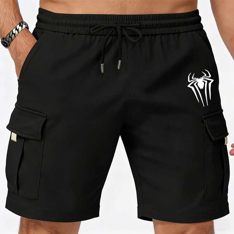 Cycling To Work - Nieuwe heren cargoshorts met spinnenprint, heren