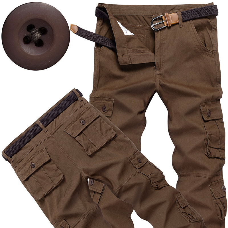 Cycling To Work - Tactische cargobroek voor heren, katoen, casual