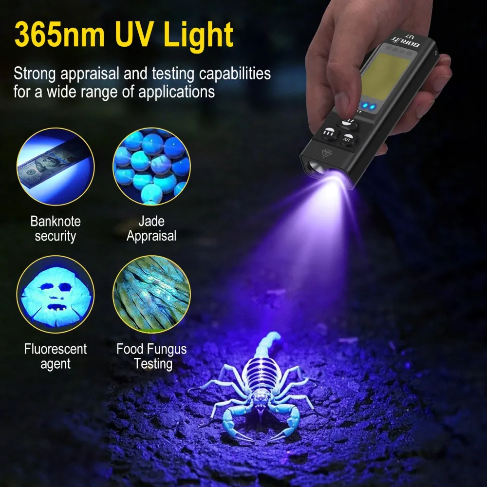 BORUiT U7 UV LED EDC Zaklamp 1 - Cycling To Work recensie en prijs